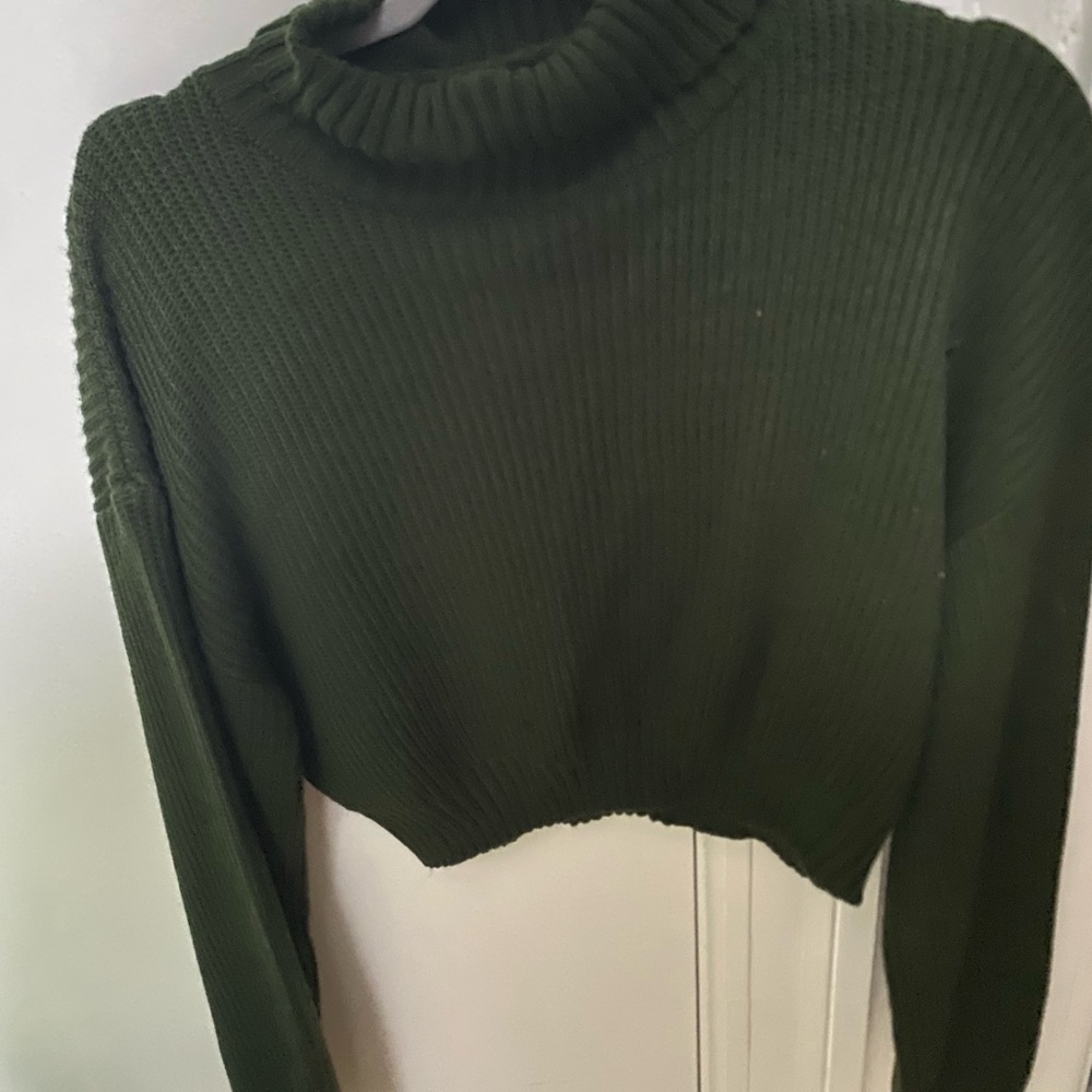 ROMWE Forest Green Knit Sweater